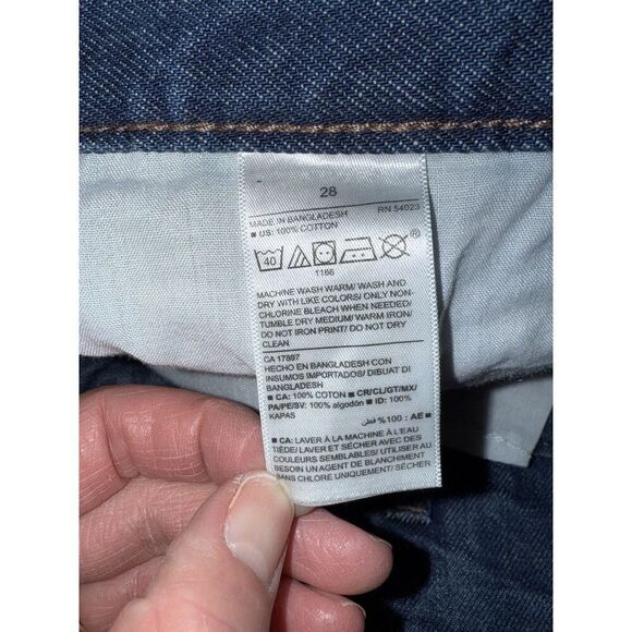 Old Navy High Rise Slouchy Blue Jean Shorts Cut Off Denim 5" Non Stretch 28 Plus - Picture 13 of 13